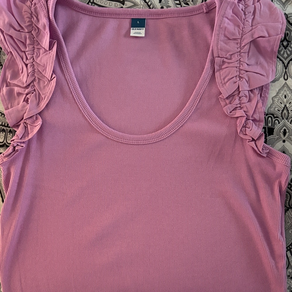 Old Navy Lilac Ruffled Tank Top